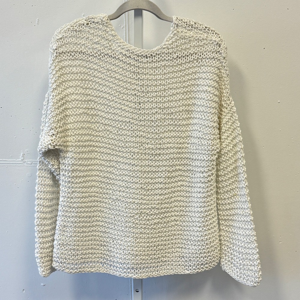 Mikoh Mehetia Top Medium Heavyknit Cotton Oversized Crewneck Sweater Open Knit - Picture 3 of 14